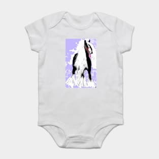 Friesian Horse in Black and White Baby Bodysuit